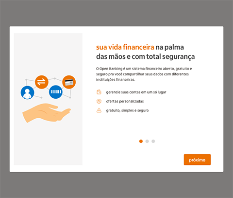 First access screen on the Open Banking service for the retail physical client on the Itaú Internet Banking for Web/desktop